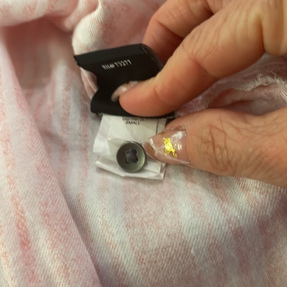 Rock & Republic Peach/Red/White🧡❤️ Stripe Like New Button Up Pocket top szS❤️🧡 - Picture 7 of 12